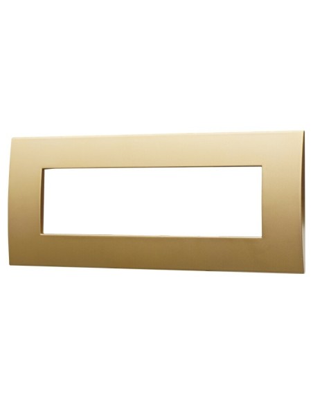 Plaque série Venus, 7 modules, plastique, or, compatible avec la série Vimar Arkè - Ettroit VA83711