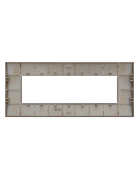 Placa serie Venus, 7 módulos, plástico, dorada, compatible con la serie Vimar Arkè - Ettroit VA83711