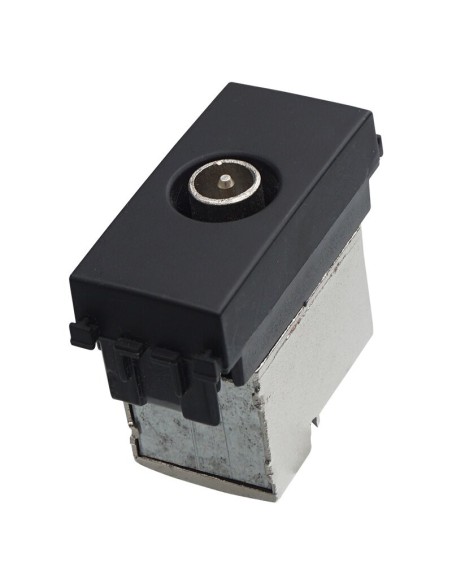 Modulo spina per antenna TV Ø 9,5 mm, serie Venus, nero, compatibile con serie Vimar Arkè - Ettroit VA2250