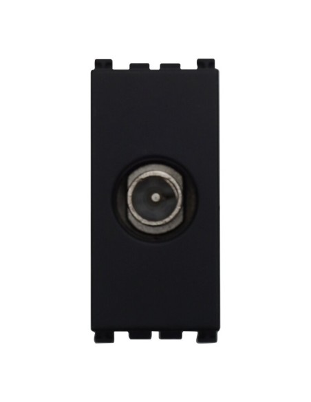 Modulo spina per antenna TV Ø 9,5 mm, serie Venus, nero, compatibile con serie Vimar Arkè - Ettroit VA2250