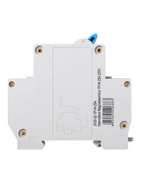 Thermisch-magnetische vermogenschakelaar 1P+N, 1 module, 240Vac, 25A, bocht C, 4,5KA - Ettroit JX152540