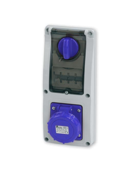 Locked socket outlet with isolating switch, flush-mounted, with thermal breaker, 230V, 3 poles, 16A, IP67 - Rosi 16.3216B6-IMT