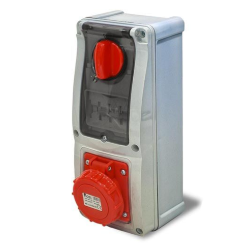 Locked socket outlet with isolating...
