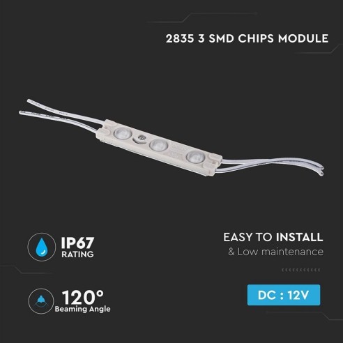 SMD2835 LED-Modul, 3 Leds, 12Vdc, 1W,...