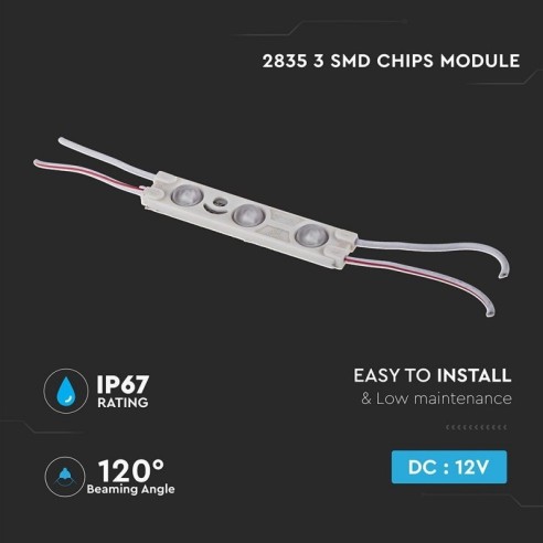 SMD2835 LED-Modul, 3 Leds, 12Vdc, 1W,...