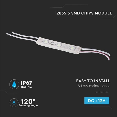 SMD2835 LED-Modul, 3 Leds, 12Vdc, 1W,...