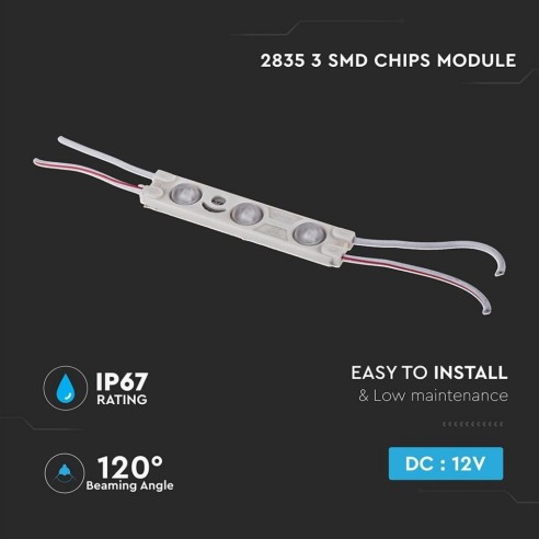 SMD2835 LED-Modul, 3 Leds, 12Vdc, 1W,...
