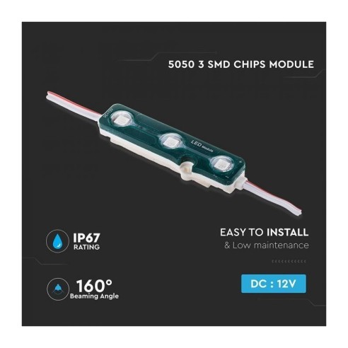 SMD5050 LED-Modul, 3 Leds, 12Vdc,...
