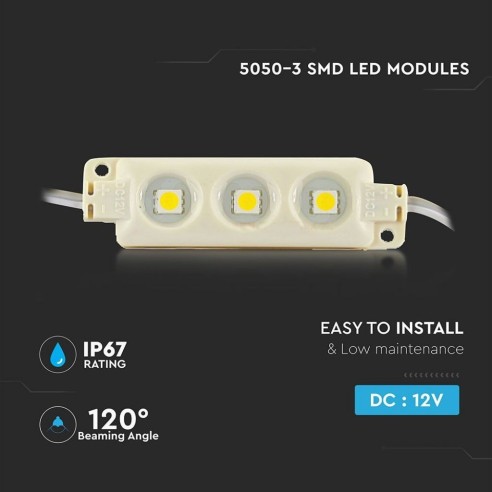 SMD5050 LED-Modul, 3 Leds, 12Vdc,...