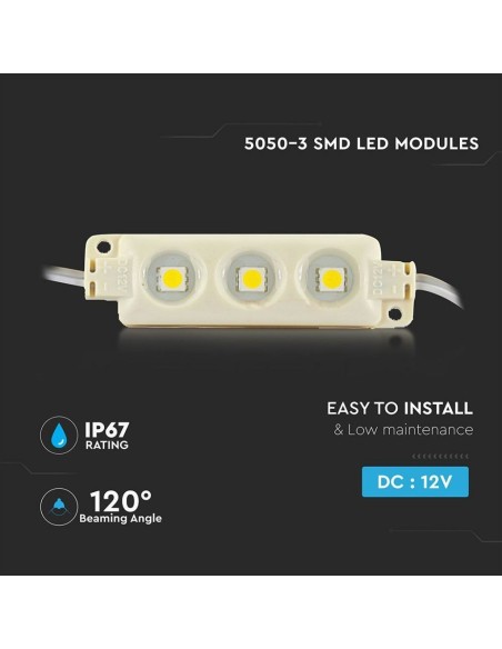 SMD5050 LED-Modul, 3 Leds, 12Vdc, 0,72W, RGB, IP67 - V-TAC VT-50506 5134