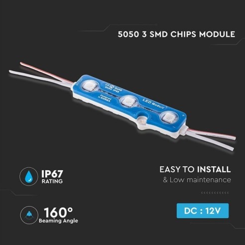 SMD5050 LED-Modul, 3 Leds, 12Vdc,...