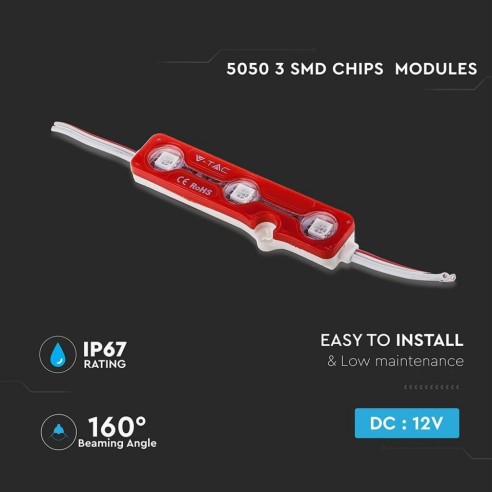 SMD5050 LED-Modul, 3 Leds, 12Vdc,...