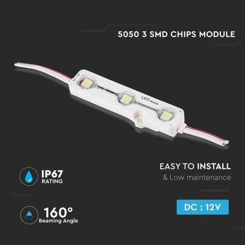 SMD5050 LED-Modul, 3 Leds, 12Vdc,...