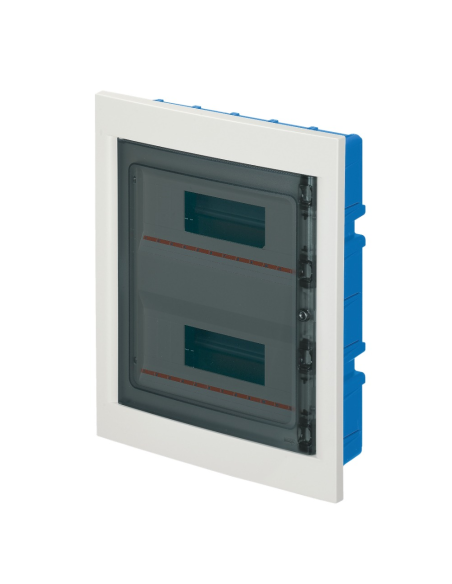 Unterputz-Schaltschrank, für Gipskarton, 24 (2x12) Module, 6x10mm Klemmenblock, weiß, IP40 - Elettrocanali EC63524BE