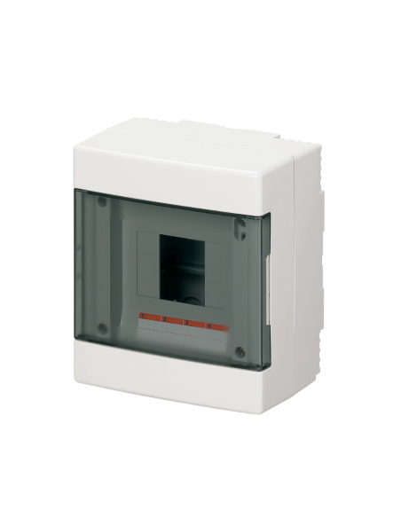 Tableau de distribution pour montage en saillie, 4 modules, bornier 6x10mm, blanc, IP40 - Elettrocanali EC60004BE