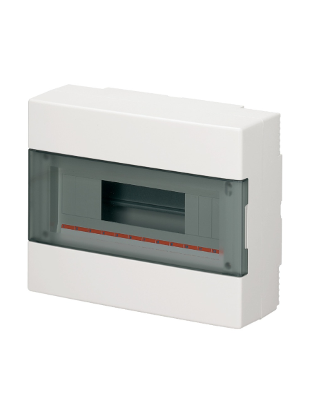 Tableau de distribution pour montage en saillie, 12 modules, avec bornier 6x10mm, blanc, IP40  - Elettrocanali EC60012BE