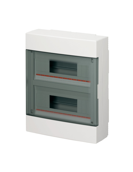 Tableau de distribution pour montage en saillie, 24 (2x12) modules, bornier 6x10mm, blanc, IP40 - Elettrocanali EC60024BE