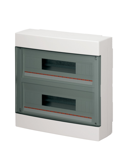 Tableau de distribution pour montage en saillie, 36 (2x18) modules, bornier 6x10mm, blanc, IP40 - Elettrocanali EC60036BE
