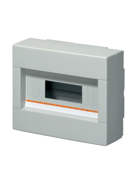 Centralita de superficie, 12 módulos, con regleta de bornes 6x10mm, gris, IP40 - Elettrocanali EC61012E