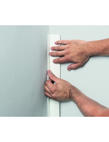 Zelfklevende minidoorvoer, 15x32mm, schuin, rol van 5 meter, wit - Rosi RS71503A