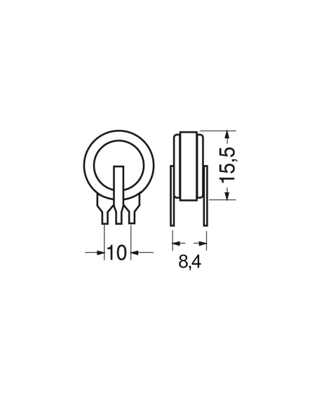 Batería Ni-Mh, 1,2 V 110 mAh, 3 polos, para circuito impreso