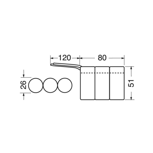Ni-Cd-Akkupack, 3,6V 2200mAh, 3...