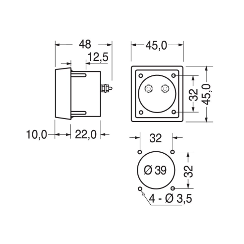 Amperímetro analógico de panel, para...