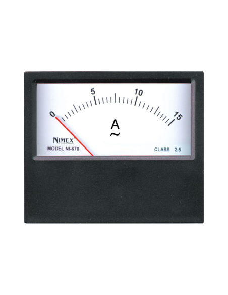 Ampèremètre analogique, pour courants alternatifs, 70x60mm, capacité 15A