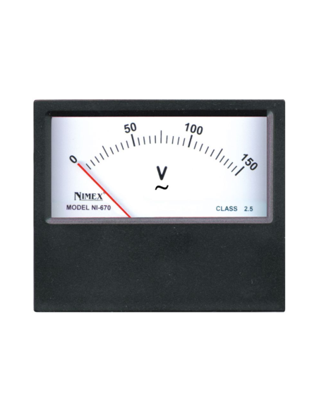 Analoge paneel voltmeter, voor AC spanning, 70x60mm, 300V bereik