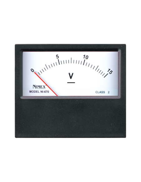 Analoges Plattenvoltmeter, für Gleichspannung, 70x60mm, Bereich 15V