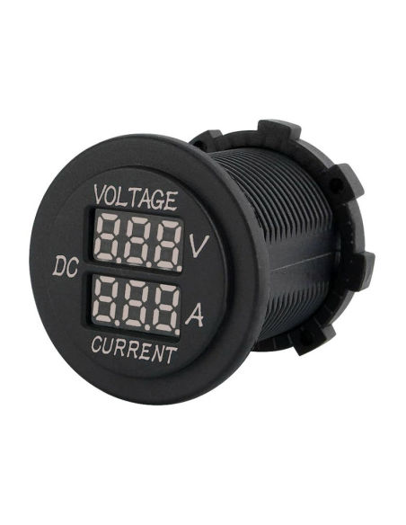 Voltmètre et ampèremètre numériques, pour tension DC, ⌀28.6mm, gamme 5~48V, 0~10A