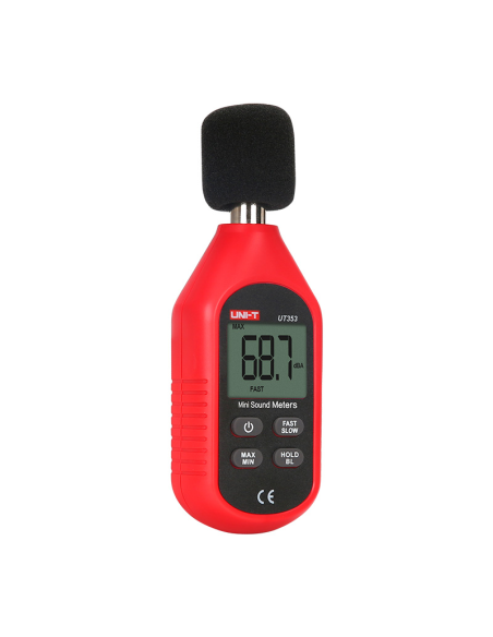 Mini fonometro digitale UNI-T UT353, range 30～130dB, frequenza 31,5Hz～8000Hz
