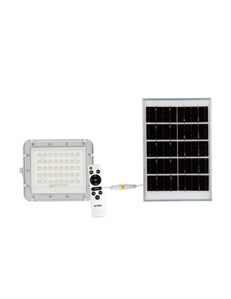 6W LED-Strahler mit Solarpanel und Fernbedienung, austauschbare Batterie, 3 Meter Kabel, weiß - V-TAC VT-40W