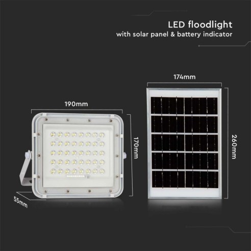 6W LED spotlight with solar panel and...