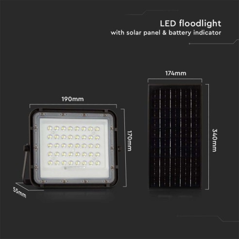 10W LED-spot met zonnepaneel en...