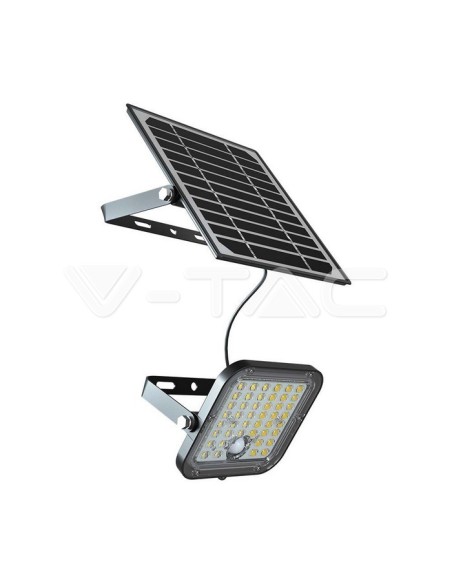 10W LED-Strahler mit Solarpanel und Fernbedienung, mit Bewegungs- und Dämmerungssensor, schwarz - V-TAC VT-411-B