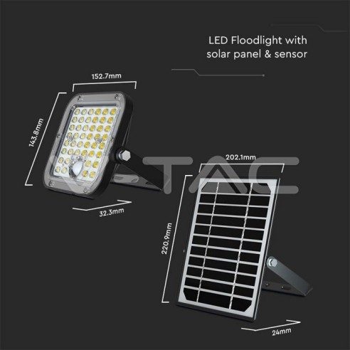 10W LED spotlight with solar panel...