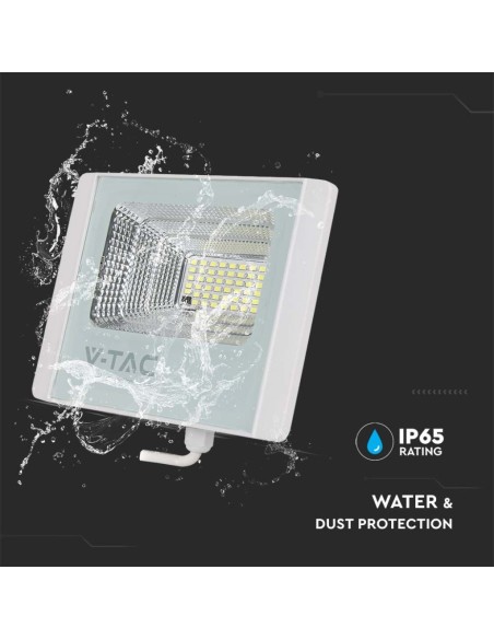 12W LED-spot met zonnepaneel en afstandsbediening, wit - V-TAC VT-25W