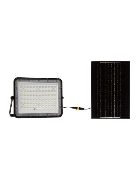 15W LED spotlight with solar panel and remote control, replaceable battery, 3 metre cable, black - V-TAC VT-120W