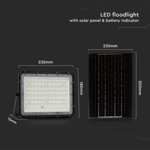 Faro LED 15W con pannello solare e...