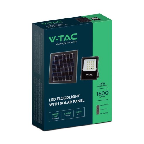 Foco LED de 15 W con panel solar y...