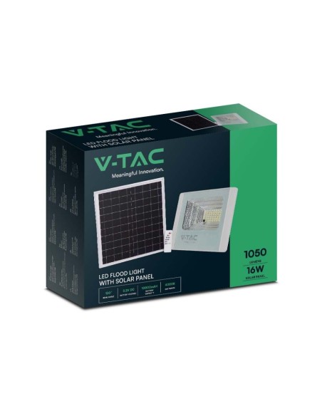 Faro LED 16W con pannello solare e telecomando, bianco - V-TAC VT-40W