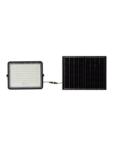 20W LED spotlight with solar panel and remote control, replaceable battery, 3 metre cable, black - V-TAC VT-180W