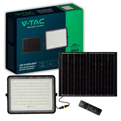Foco LED de 20W con panel solar y...
