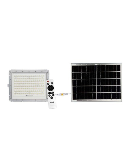 Projecteur LED 20W avec panneau solaire et télécommande, batterie remplaçable, câble de 3 mètres, blanc - V-TAC VT-180W