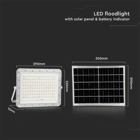 Foco LED de 20W con panel solar y...