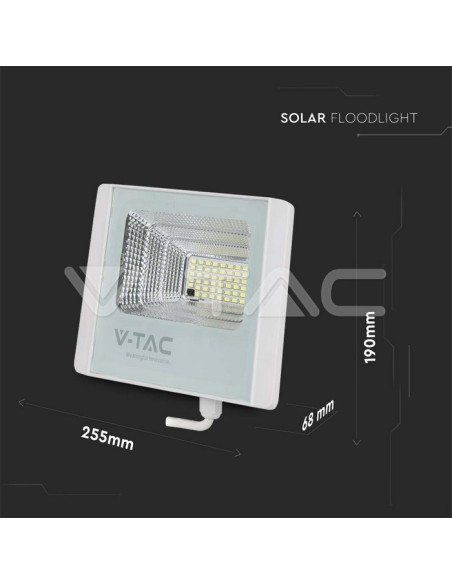 Projecteur LED 20W avec panneau solaire et télécommande, blanc - V-TAC VT-40W