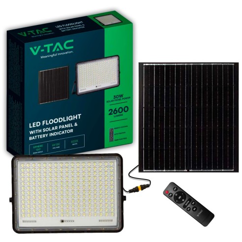 Faro LED 30W con pannello solare e...