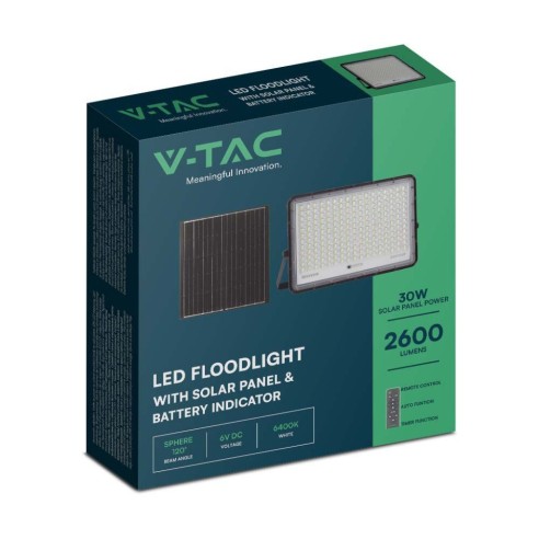30W LED-spot met zonnepaneel en...