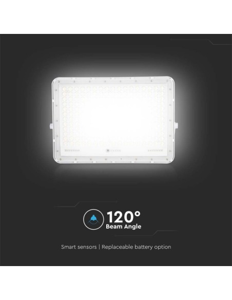 30W LED-Strahler mit Solarpanel und Fernbedienung, austauschbare Batterie, 3m Kabel, weiß - V-TAC VT-240W